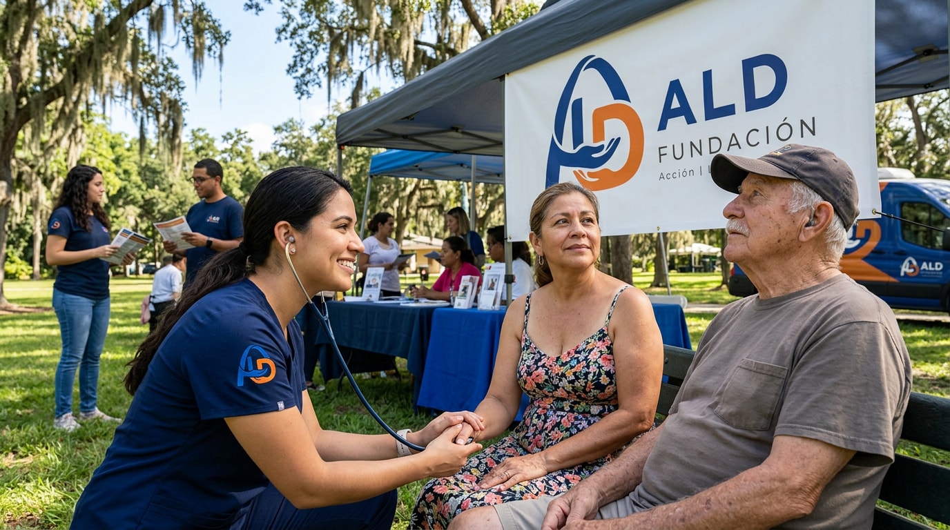 Clínica móvil de salud en evento comunitario